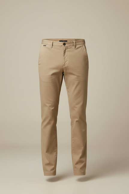 Pantalon Marron Chino Coton Slim Décontracté Homme - Beige - vue 3