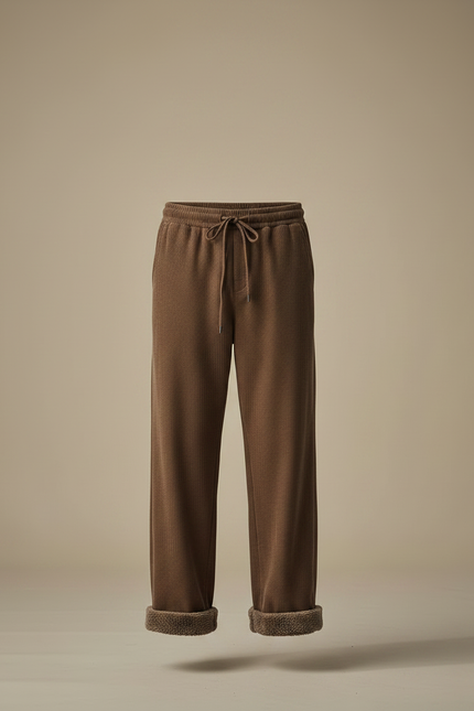 Pantalon Marron Côtelé Doublé Confortable Décontracté Homme - Cordé - vue 3