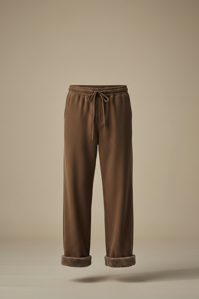 Pantalon Marron Côtelé Doublé Confortable Décontracté Homme - Cordé - vue 3