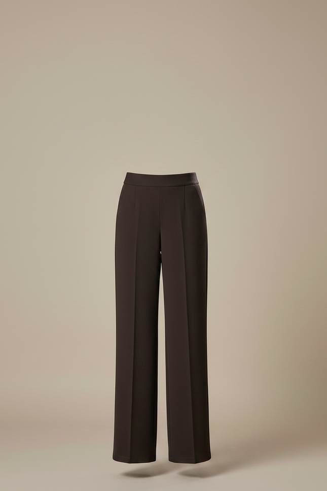 Pantalon Marron Élégant Ample Taille Haute Femme - Polyester - vue 3