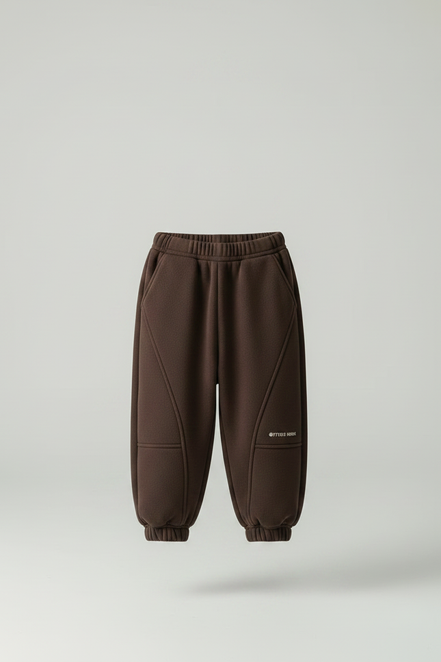Pantalon Marron Polaire Ample Chaud Garçon Hiver - Molleton - vue 3