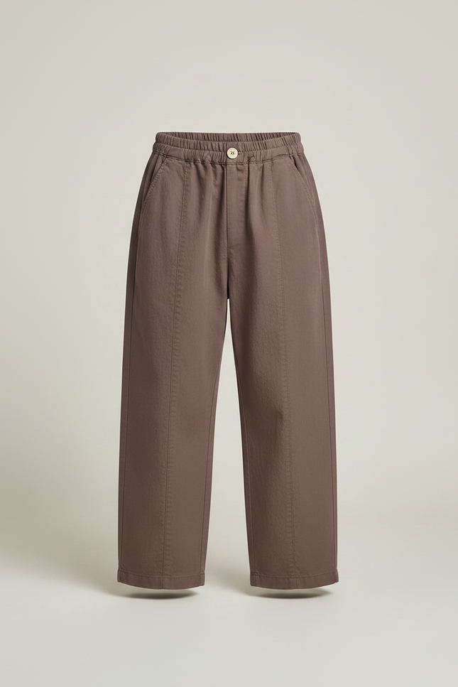 Pantalon Marron Enfant Ample Coton Décontracté Tendance - vue 3