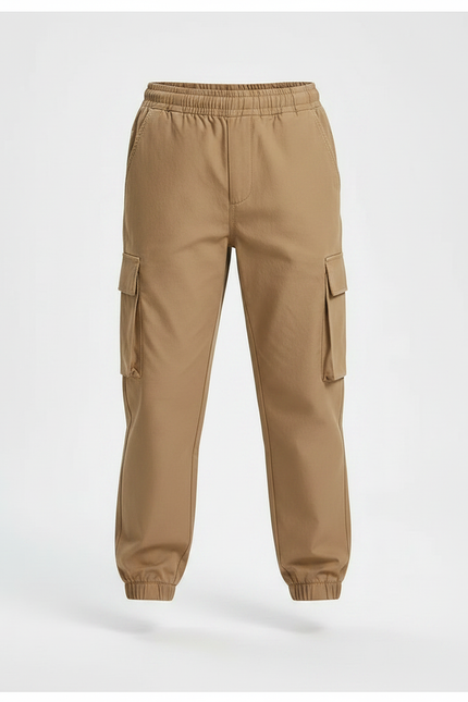 Pantalon Marron Cargo Enfant Décontracté Coton - Kaki - vue 3