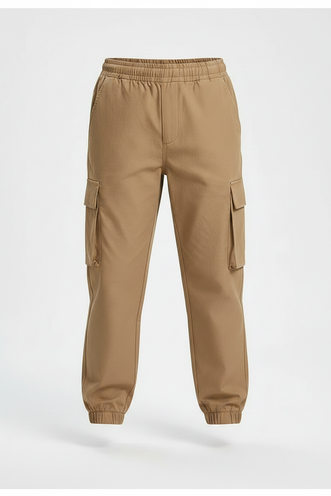 Pantalon Marron Cargo Enfant Décontracté Coton - Kaki - vue 3