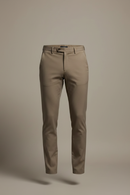 Pantalon Marron Coupe Droite Élégant Décontracté Homme - Gabardine - vue 3