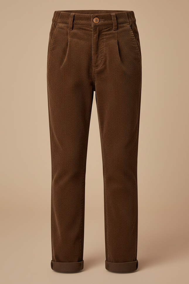 Pantalon Bébé Garçon Marron - Cordé - vue 3