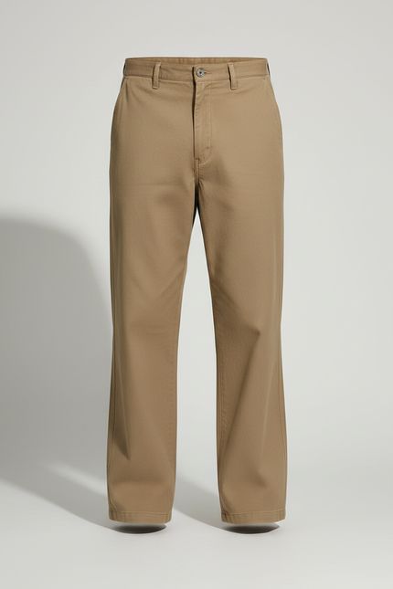 Pantalon Marron Ample Coton Décontracté Homme - Kaki - vue 3
