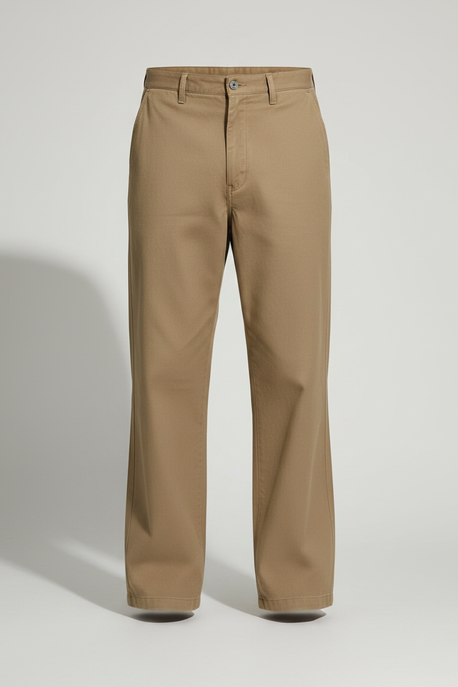 Pantalon Marron Ample Coton Décontracté Homme - Kaki - vue 3