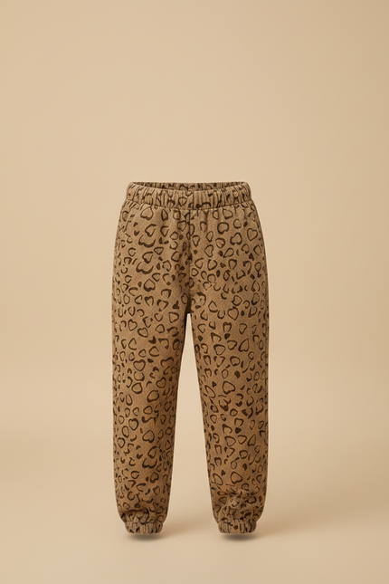 Pantalon Marron Coeur Côtelé Ample Élastique Enfant - Cordé - vue 3