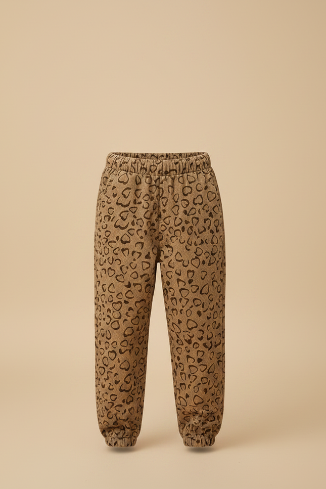 Pantalon Marron Coeur Côtelé Ample Élastique Enfant - Cordé - vue 3