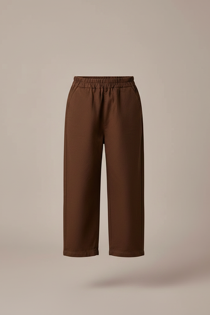 Pantalon Marron Ample Décontracté Coton Garçon - vue 3