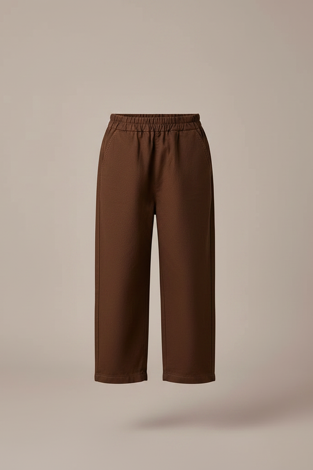 Pantalon Marron Ample Décontracté Coton Garçon - vue 3