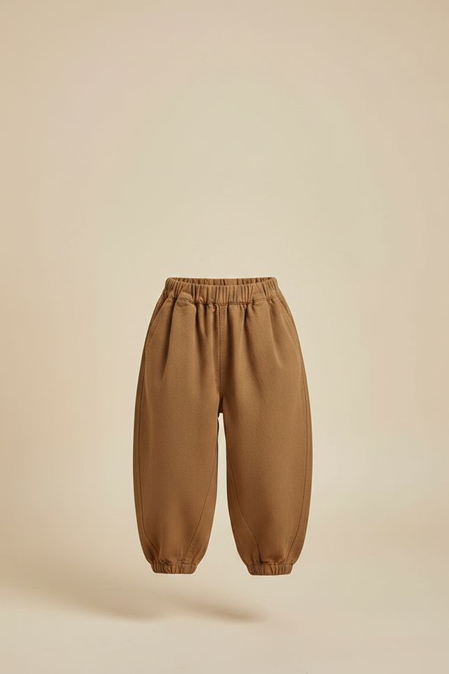 Pantalon Marron Ample Décontracté Unisexe Coton - Gabardine - vue 3