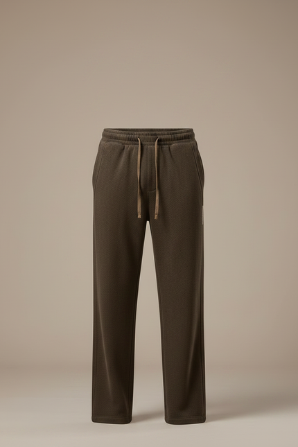 Pantalon Marron Ample Cordon Chaud Homme - Molleton - vue 3
