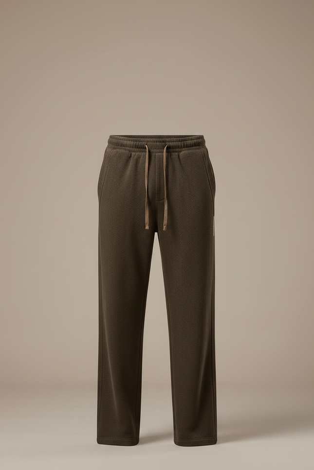 Pantalon Marron Ample Cordon Chaud Homme - Molleton - vue 3
