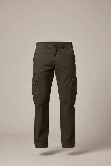 Pantalon Marron 3062 - Kaki Toile - vue 3