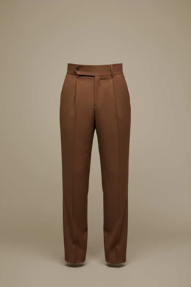 Pantalon Costume Marron Homme - Gabardine - vue 3