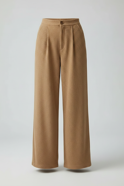 Pantalon Marron A797 - Camel Cordé - vue 3
