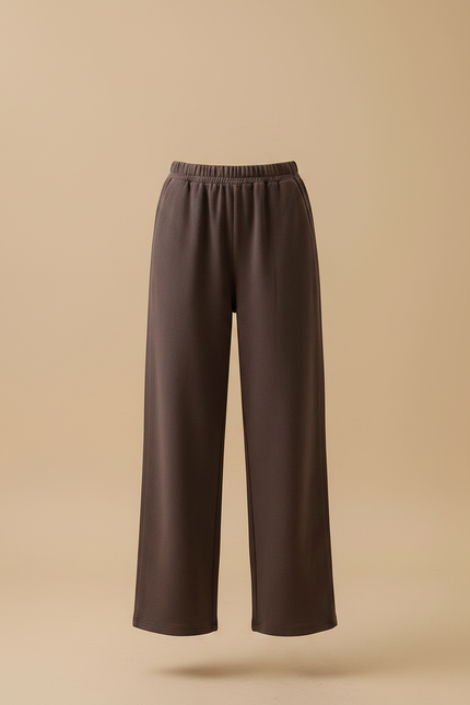 Pantalon Marron Ample Droit Confortable Décontracté - Molleton - vue 3