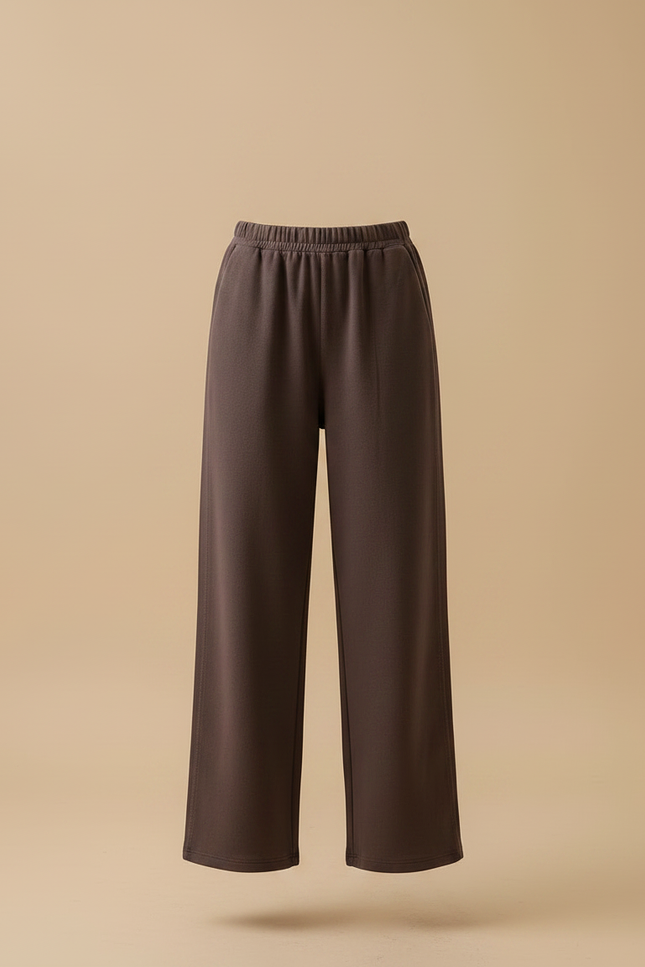 Pantalon Marron Ample Droit Confortable Décontracté - Molleton - vue 3