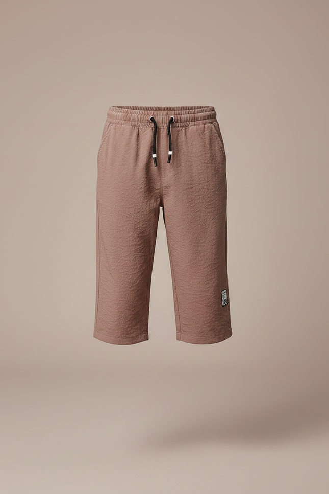 Pantalon Marron Gaufré Coton Lin Décontracté Enfant - vue 3