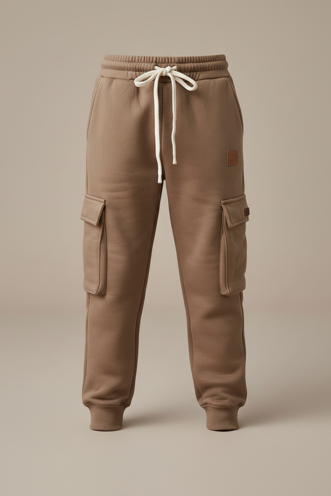 Pantalon Marron Cargo Molletonné Ample Enfant Décontracté - vue 3