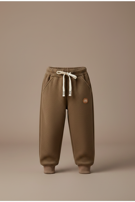 Pantalon Marron Molletonné Ample Cordon Enfant - vue 3