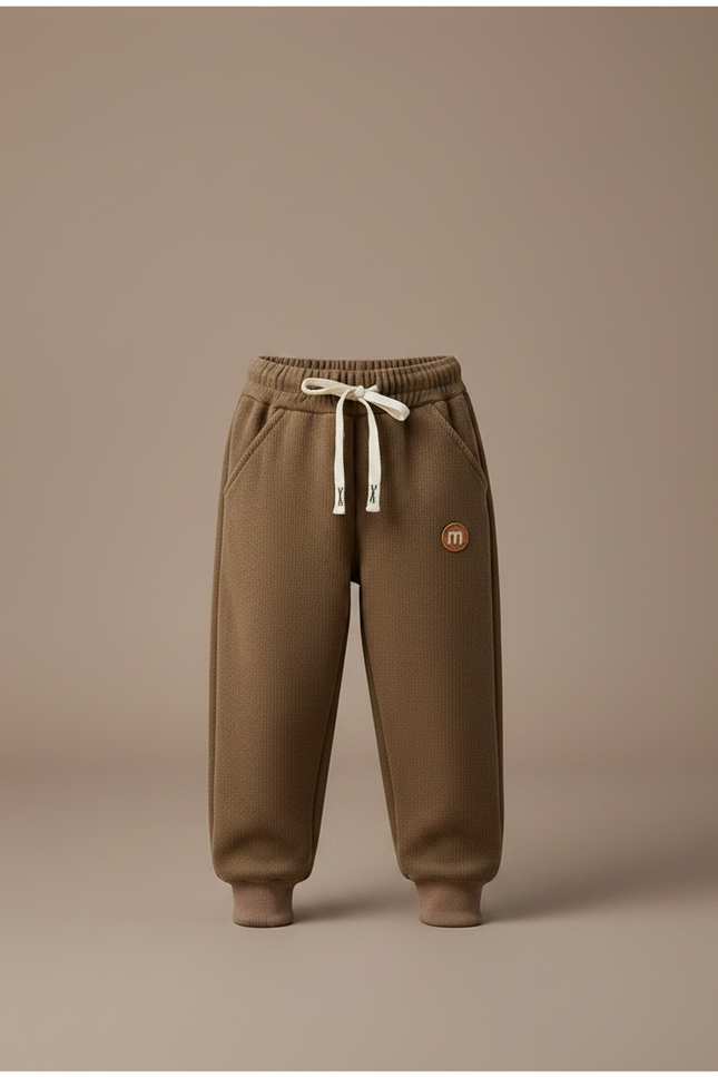 Pantalon Marron Molletonné Ample Cordon Enfant - vue 3