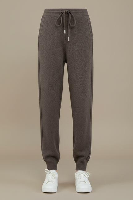 Pantalon Marron Cachemire Tricoté Chaud Décontracté Femme - Maille - vue 3