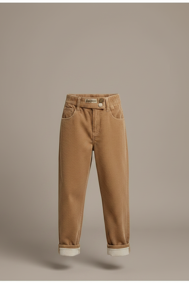 Pantalon Marron Côtelé Harem Enfants Décontracté Chaud - Cordé - vue 3