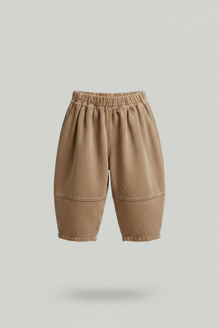 Pantalon Marron Ample Décontracté Harem Enfant - Molleton - vue 3