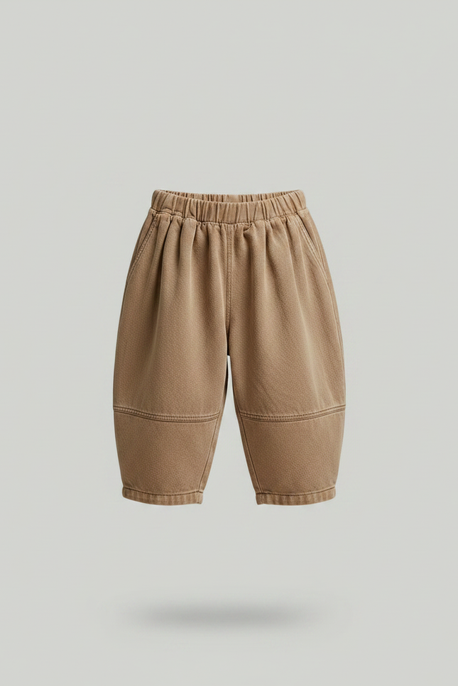 Pantalon Marron Ample Décontracté Harem Enfant - Molleton - vue 3