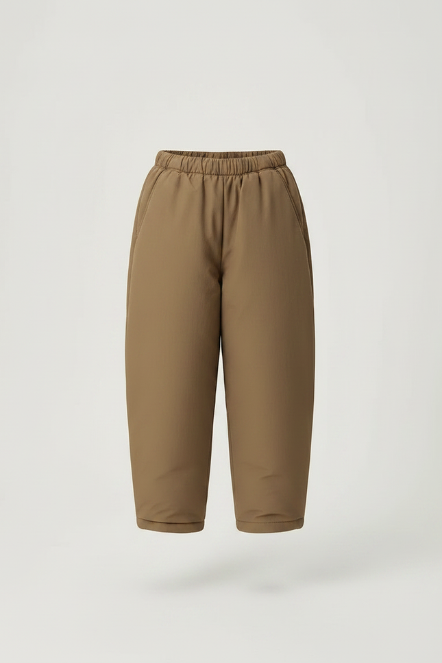 Pantalon Marron Ample Matelassé Enfant Décontracté Chaud - Polyester - vue 3