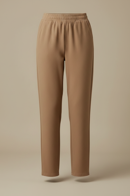 Pantalon Marron Élastique Confortable Décontracté Femme Bureau - Molleton - vue 3