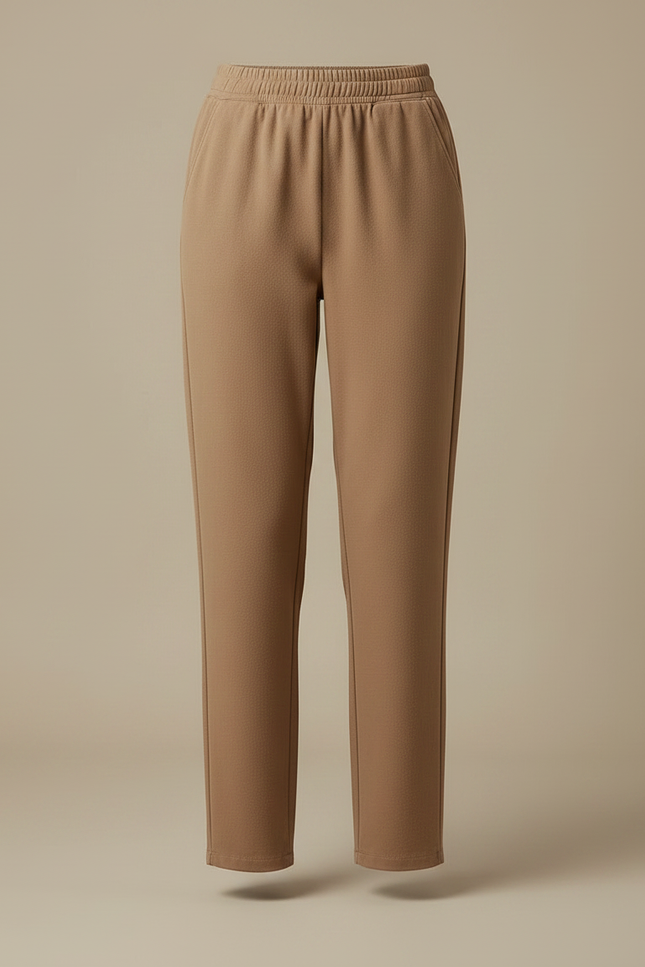 Pantalon Marron Élastique Confortable Décontracté Femme Bureau - Molleton - vue 3
