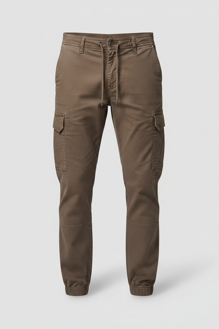 Pantalon Marron Cargo Coton Décontracté Homme - vue 3
