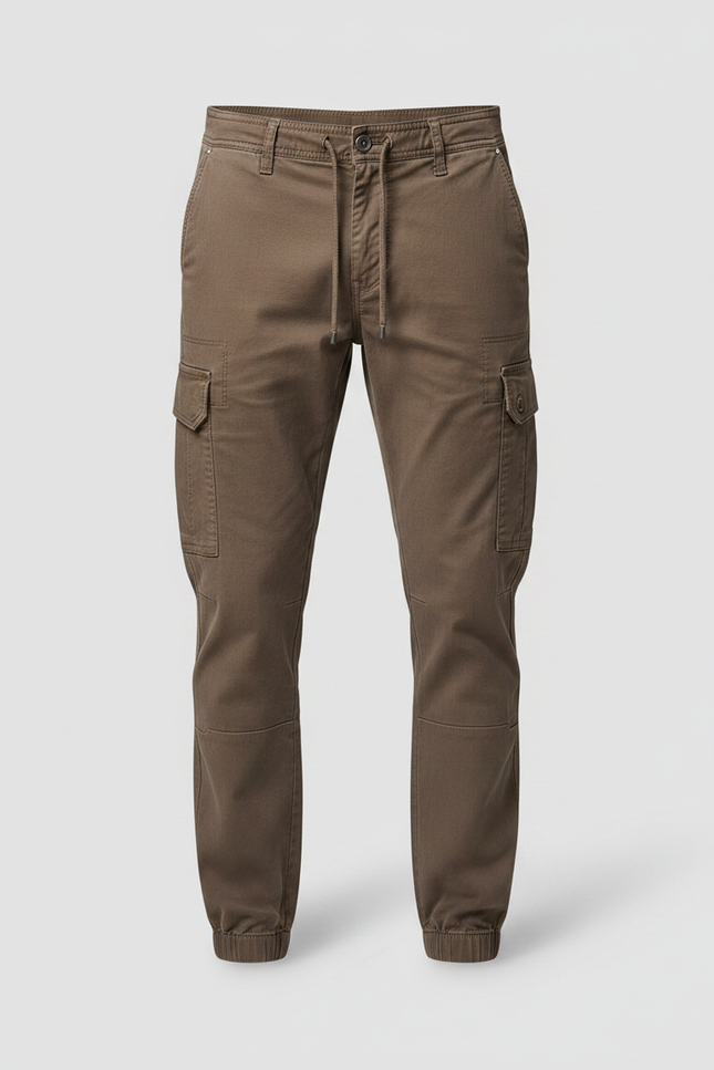 Pantalon Marron Cargo Coton Décontracté Homme - vue 3