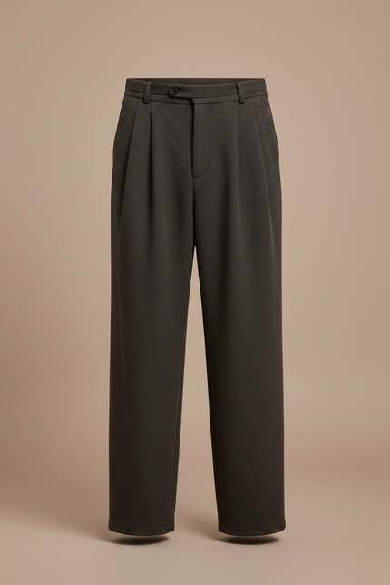 Pantalon Marron Ample Plissé Décontracté Homme - Molleton - vue 3