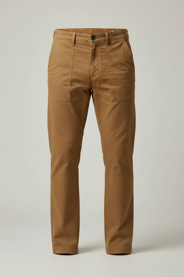 Pantalon Marron Cargo Coton Décontracté Homme Ample - vue 3