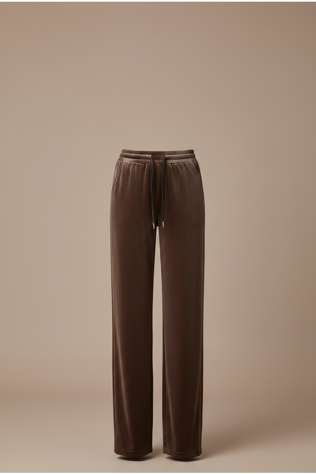 Pantalon Marron Velours Ample Taille Haute Femme - vue 3
