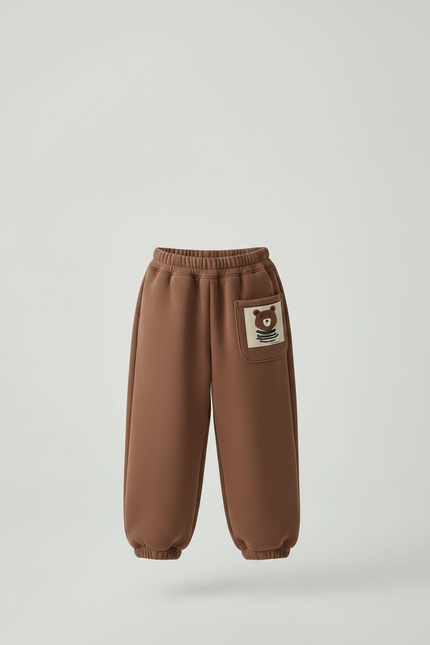 Pantalon Marron Polaire Ample Ours Enfant Hiver - Molleton - vue 3
