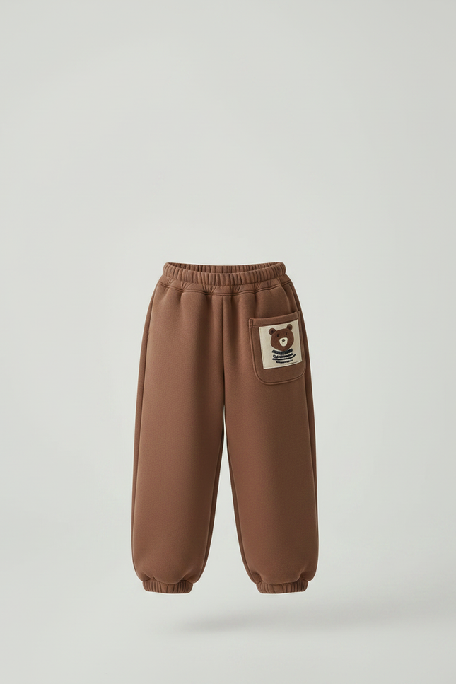 Pantalon Marron Polaire Ample Ours Enfant Hiver - Molleton - vue 3