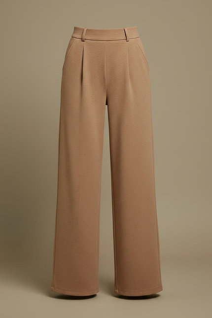 Pantalon Flanelle Marron - Camel Laine - vue 3