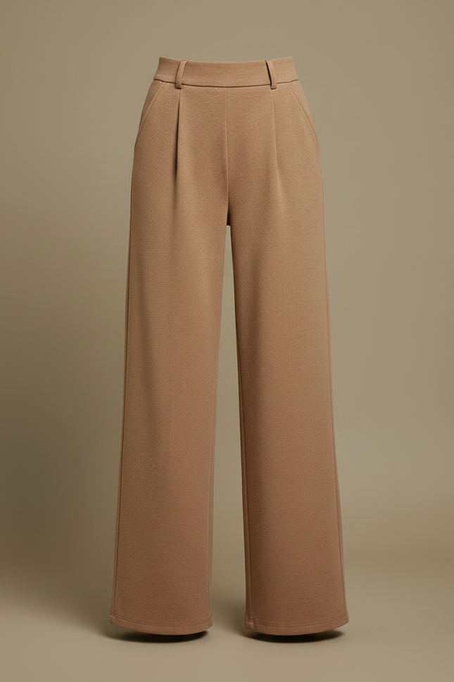Pantalon Flanelle Marron - Camel Laine - vue 3