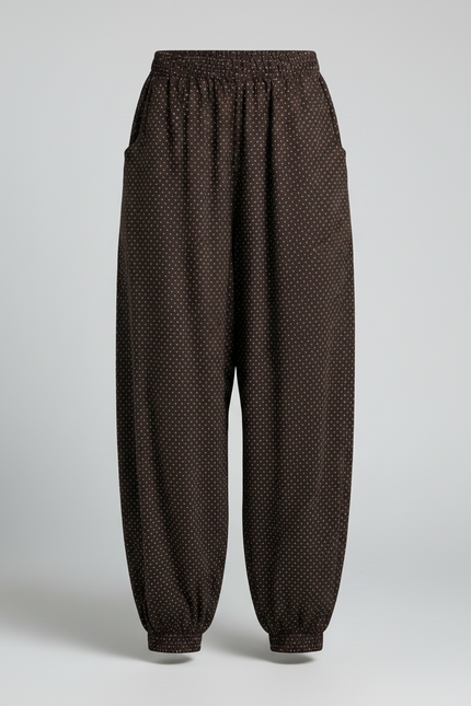 Pantalon Marron Ample Imprimé Points Confortable Garçon - Coton - vue 3