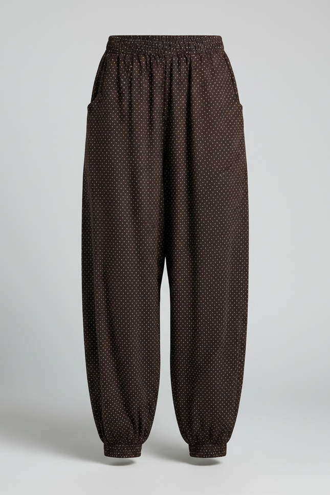 Pantalon Marron Ample Imprimé Points Confortable Garçon - Coton - vue 3