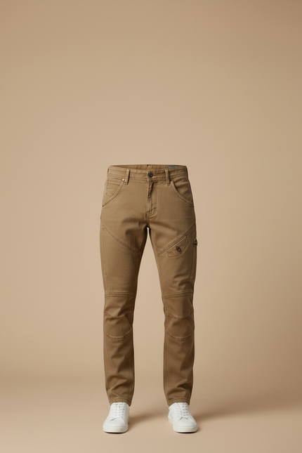 Pantalon Marron Cargo Slim Coton Décontracté Homme - vue 3