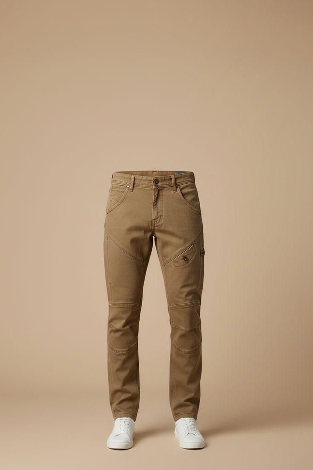 Pantalon Marron Cargo Slim Coton Décontracté Homme - vue 3