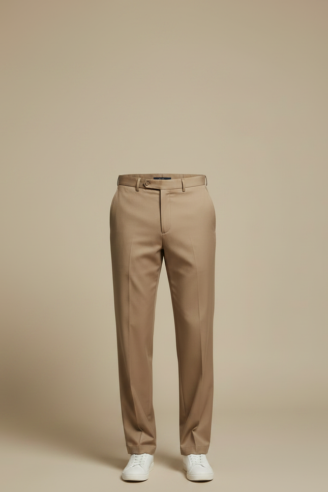 Pantalon Marron Droit Classique Élégant Homme Business - Gabardine - vue 3