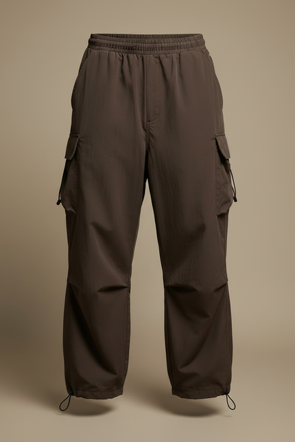 Pantalon Marron Cargo Ample Décontracté Streetwear Homme - Polyester - vue 3